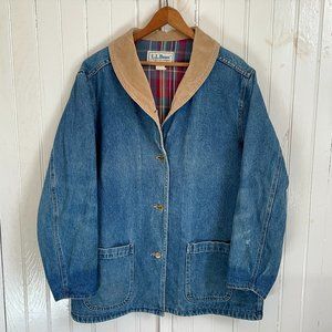 Vintage 90s L.L Bean Denim Chore Coat Womens Large